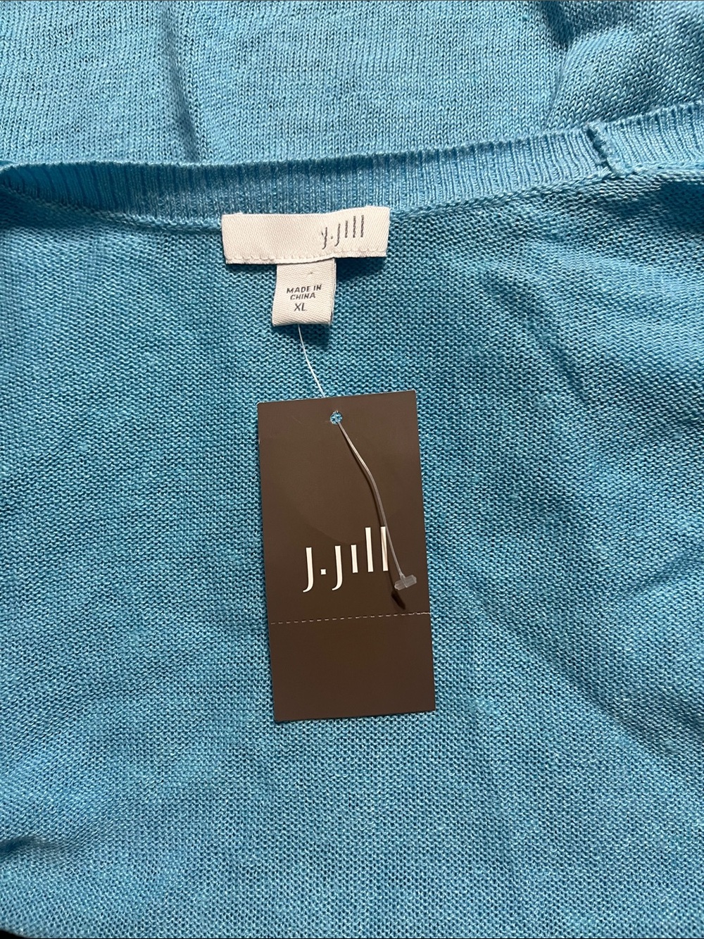 J.Jill Sweater Sz XL Light Blue Open-Front Cardigan Linen/Modal/Cotton Blend - Picture 4 of 5